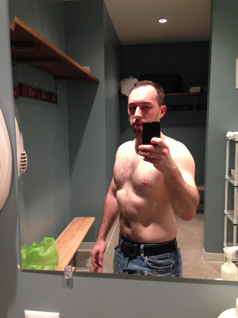 Chris Masterjohn after gaining muscle and just after starting a fat loss phase.